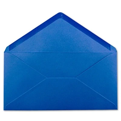 Image de Glüxx Lot de 50 enveloppes longues sans fenêtre Bleu 22 x 11 cm 120 g/m²