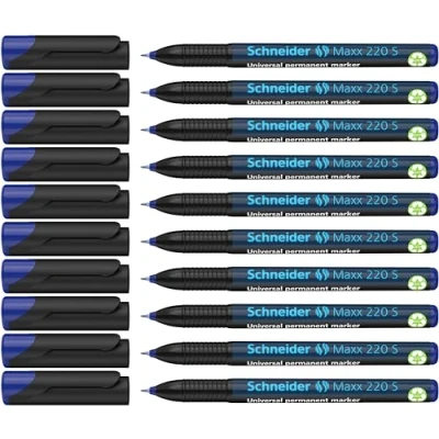 Image de Schneider 220 Lot de 10 feutres permanents pour rétroprojecteur S (Bleu) (Import Royaume Uni)