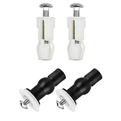 Image de NITAIUN 4 Pcs Abattant WC Fixations Charnières Vis D&#039;expansion pour Couvercle de Toilette Fixation Lunette Ensemble, Pièces Rechange
