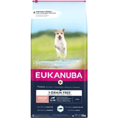 Image de Eukanuba Chien Grain Free Senior Petite Moyenne Race Poisson de Mer 12 kg