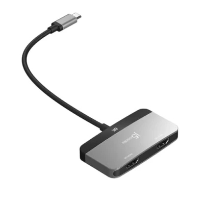 Image de Adaptateur d&#039;écran j5create JCA465 N USB C vers double HDMI Résolution 8K Connecte deux écrans