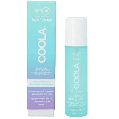 Image de COOLA Brume Solaire Visage SPF30 Fixatrice de Maquillage, Thé Vert &amp; Aloe Vera 44 ml, éco responsable, Testée sous contrôle dermatologique, Adaptée aux peaux sensibles + résistante à l&#039;eau