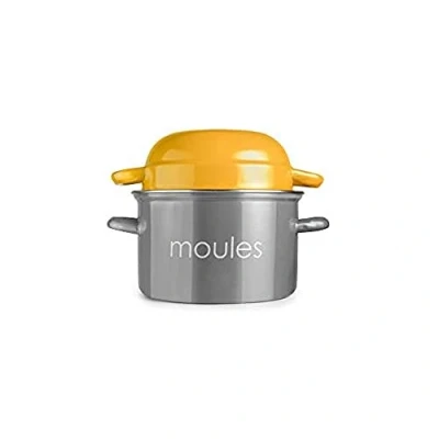 Image de IBILI Moule à moules, couleur pêche, acier émaillé, adapté l&#039;induction, gris/jaune, 18 cm