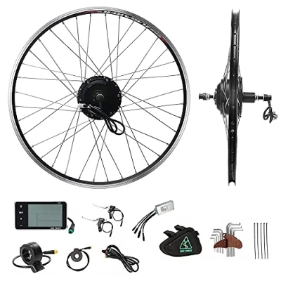 Image de YOSE POWER E Bike Conversion kit 36V350W 28&quot; (700C) avec Vélo Electrique Roue Arrière Cassette Noir LCD Display