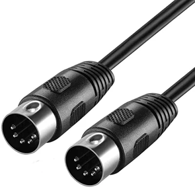 Image de CABLEPELADO Câble audio DIN 5 broches MIDI pour instruments de contrôleur MIDI, clavier piano séquenceur batterie processeur effets échantillonneur pédale multi Noir 1