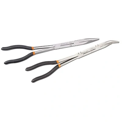 Image de Beta 1009L/DP S2 Jeu de 2 pinces extra longues à becs demi ronds striés avec double articulation