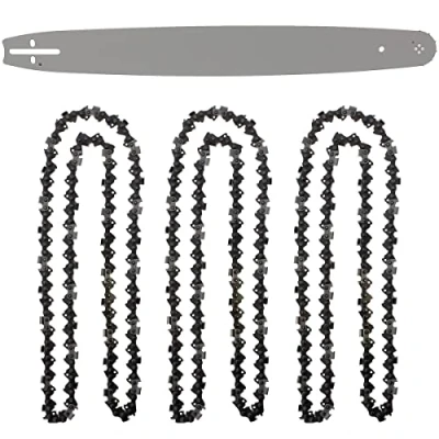 Image de GT Garden Guide 22 Pouces (55 cm) avec Lot de 3 chaînes 85 maillons pour tronçonneuse