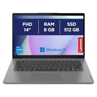 Image de Lenovo IdeaPad 3 14ITL6 Ordinateur Portable 14&#039;&#039; FHD (Intel Core i5 1155G7, RAM 8Go, 512GB SSD, Iris XE Graphics, Windows 11 Home) Clavier AZERTY Français Gris