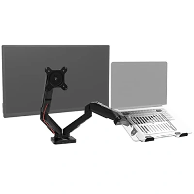 Image de Duronic DMDCL1X1 Support écran PC pour Bureau à Pince avec Ordinateur Portable Ajustement omnidirectionnel la volée
