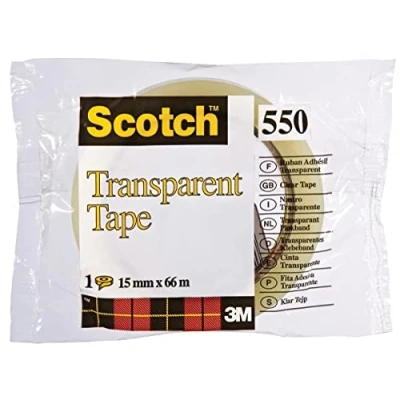 Image de Scotch Ruban Adhésif Transparent 10 Rouleaux, 15 mm x 66 m à Usage Général pour l&#039;Ecole, la Maison et le Bureau