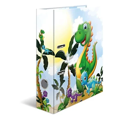 Image de HERMA Motif classeur à levier A4 École maternelle Dinos, dos de 7 cm, en carton robuste, imprimé entièrement l&#039;extérieur et l&#039;intérieur
