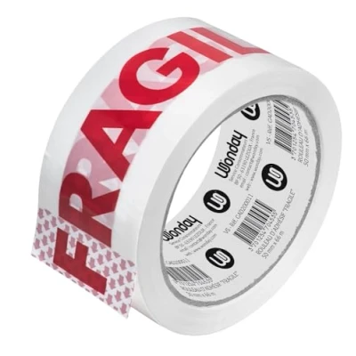 Image de WONDAY Rouleau d&#039;Adhésif avec mention FRAGILE 50 mm x 66 m