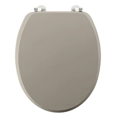 Image de douceur d&#039;intérieur ABATTANT WC CHARNIERES Metal, Bois d&#039;ingénierie, Matteis Taupe, 37,5 x 46 CM