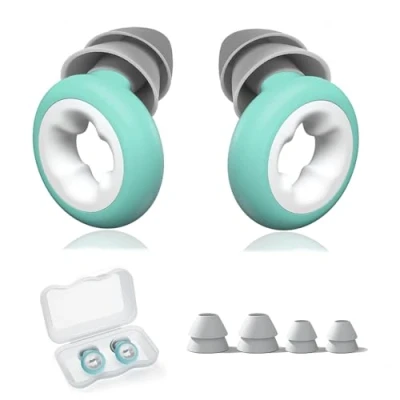 Image de MisFun Bouchons d&#039;oreille pour Dormir, Bouchon Anti Bruit en Silicone, Réutilisable Quiet Ear Plugs Protection Auditive Boule Quies Sommeil Travail Voyage Ronflement (Vert)