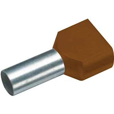 Image de Embout double dextrémité de câble Vogt Verbindungstechnik 470814D 10 mm² x 12 mm partiellement isolé marron 100 pc(s)