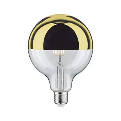 Image de Paulmann 28678 Ampoule LED à Filament G125 6 W 2700 K Blanc Chaud Intensité Variable E27, Plastique, Miroir de Tête Doré