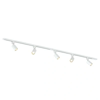 Image de Qub Focus III Spots et Rails de Blanc GU10 200cm 5 sur Rail Orientable Plafonnier LED Cuisine, Salon, Salle a Manger Spot Plafond