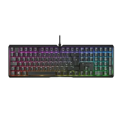 Image de CHERRY XTRFY MX 3.1, clavier de jeu mécanique, disposition UK (QWERTY), rétro éclairage RGB, boîtier alu, port USB A, MX2A RED Switches, noir