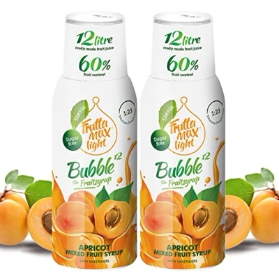 Image de 2 x Light Low Carb Fitness Sirop de FruttaMax Zéro Sucre Avec Stévia 50 60% teneur en fruits (2 500ml) Abricot Light)