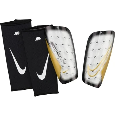 Image de Nike Protège Tibias Unisexe NK MERC Lite Fa22, Blanc/Noir/MTLC Gold Coin, DN3611 101, M