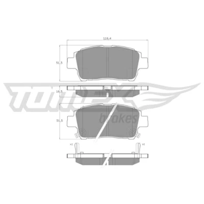 Image de TOMEX brakes TX 13 88 Jeu de plaquettes frein Essieu avant avec indicateur d&#039;usure TOYOTA: Yaris I 3/5 portes, Corolla IX portes