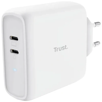 Image de Trust Maxo Dual USB C Chargeur Rapide 65W Blanc