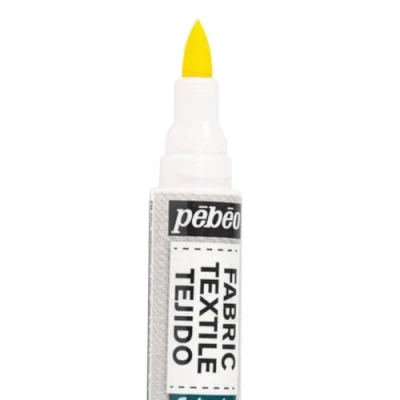 Image de Pébéo 803402 7A Marqueur tissus pointe pinceau 1 mm Jaune