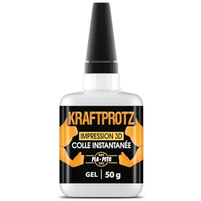 Image de 50 g de colle instantanée 3D DRUCK extra forte Pointe anti dessèchement incluse KRAFTPROTZ super épaisse Résistant à l&#039;eau PLA, ABS, PETG &amp; TPU