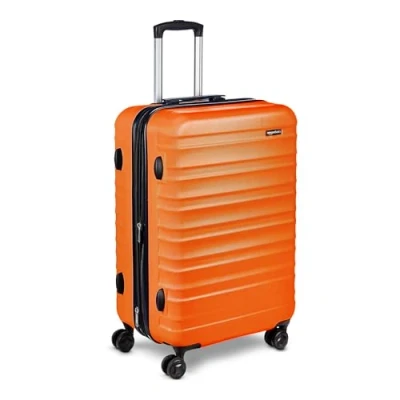 Image de Amazon Basics Valise de voyage à roulettes pivotantes, 68 cm, Orange Brûlée
