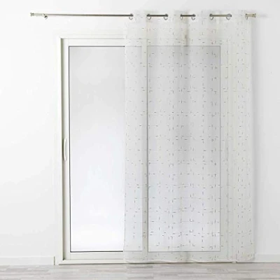 Image de douceur d&#039;interieur Panneau A Oeillets, Blanc/Or, 140 x 240 CM