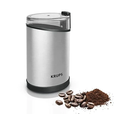 Image de Krups Fast Touch GX204D Moulin à café électrique en acier inoxydable avec 200 W de puissance, noir, 75 g