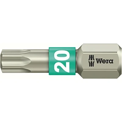 Image de Wera 05073622001 3867/1 Embouts TORX TS SB, acier inoxydable, TX 20 x 25 mm, Gris/vert