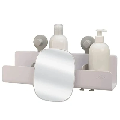 Image de Joseph Grande étagère de douche avec miroir amovible EasyStore Blanc, Taille unique Grand