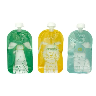 Image de Badabulle Lot de 15 Gourdes Réutilisables pour Bébé &amp; Enfant, Graduées 150 ml, Compote ou Purée, 100% Hermétiques, Sans BPA, Surface Réinscriptible Noter la Recette