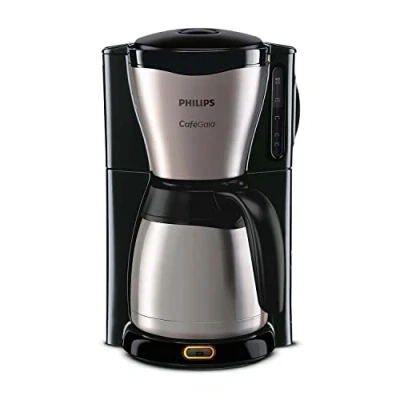 Image de Philips Machine à Café Filtre Verseuse Isotherme 1.2 L, Jusqu&#039;à 15 Tasses, Goût de Riche, Arrêt Automatique Direct, En Inox, Argent/Noir (HD7546/20)