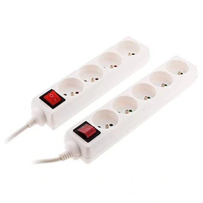 Image de Lot de 2 blocs 4x 16A et 5x avec interrupteur blanc Zenitech