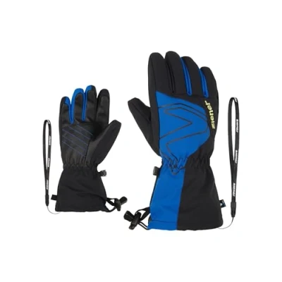 Image de Ziener Gants de Ski en Lave pour Enfant Imperméables Longues Manchettes Bleu Cobalt Taille 4