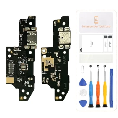 Image de SRJTEK Connecteur de station d&#039;accueil USB remplacement pour Xiaomi Redmi 9A Port charge 9C casque M2006C3LG M2006C3MG Kits réparation microphone/prise audio/antenne