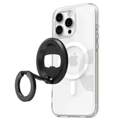 Image de Spigen O Mag Anneau Téléphone Magnétique pour MagSafe [Décapsuleur &amp; Support Réglable] Compatible avec Accessoires MagSafe, iPhone 16 15 14 13 12 et Coques Samsung S25 Ultra Plus