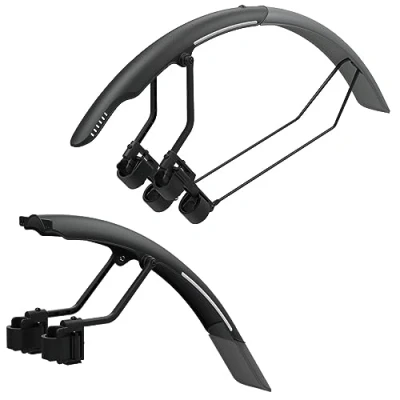 Image de TOPEAK Tetra Lot de Garde Boue Adulte Unisexe, Noir/Gris, R1 + R2