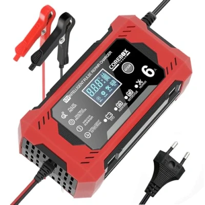 Image de Gaethra 6A Chargeur Batterie Voitures, 12V De avec Écran Tactile LCD, Reconditionnement Multiple et Protection Portable pour Batteries Voiture, Camion Marine