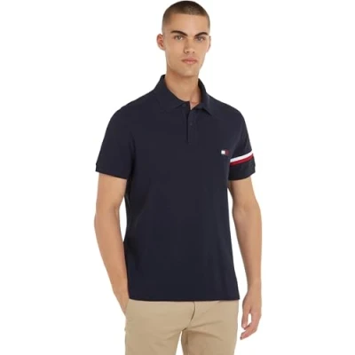 Image de Tommy Hilfiger Global STP Placement REG Polo, Homme, Taille: Small, Desert sky
