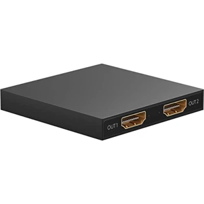 Image de goobay 58481 HDMI Splitter 1 vers 2 / Supporte 4k @60Hz (Ultra HD 2026p) Distributeur HDMI/Signal d&#039;entrée 2X Sorties comme TV, Moniteur, projecteur, PS5 et Xbox