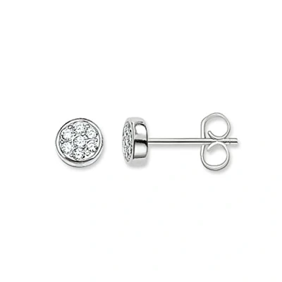 Image de Thomas SABO Sparkling Circles Boucles d&#039;oreilles, Femme, Taille: One Size, Silberfarben/weiß