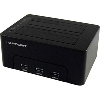 Image de LC Power DOCK U3 HUB, Disque dur, SSD, SATA, Série ATA II, III, 2.5,3.5&quot;, USB 3.0 (3.1 Gen 1) Type B, 5 Gbit s, Noir