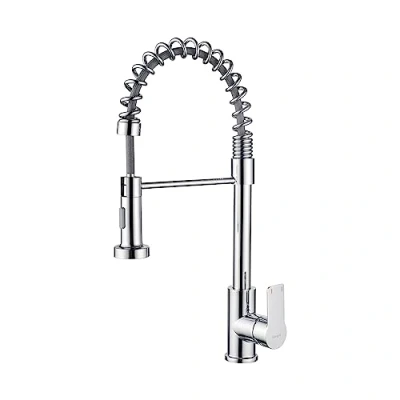 Image de Ibergrif M22103, Robinet de Cuisine avec Douchette, Mitigeur Professionnel 2 Modes d&#039;Eau, Corps en Laiton, Chromé, Argent