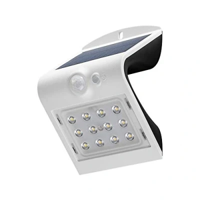 Image de Goobay 45808 Applique Murale Solaire LED avec Détecteur de Mouvements, 3.2 W Puissance Absorbée, Blanc