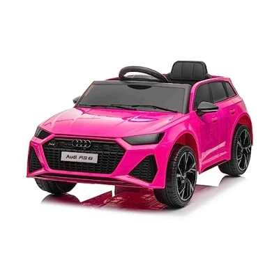Image de Voiture électrique Enfants 12V RS6, Rose, Siège en Cuir, Moteur 2X 25W, Electrique avec Télécommande 2,4 Ghz, Roues EVA Souples, Lumières LED, Démarrage progressif, Licence Original