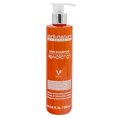 Image de abril et nature Rehydration Shampooing Max Hydratation pour Cheveux Secs Récupère les Lipides Naturels Restaure la Flexibilité l’Aspect Sain Traitement Professionnel de Coiffure 250 ml