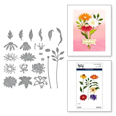 Image de Spellbinders Matrices gravées à tiges Florales de la Collection photosynthèse par Simon Hurley, métal, Un